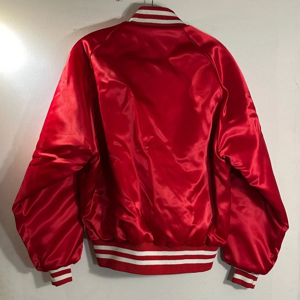 Pla-Jac Dunbrooke Red Satin Varsity Jacket Men’s sz Medium Cincinnati - Picture 6 of 6